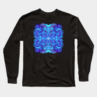 Blue doodles symmetry Long Sleeve T-Shirt